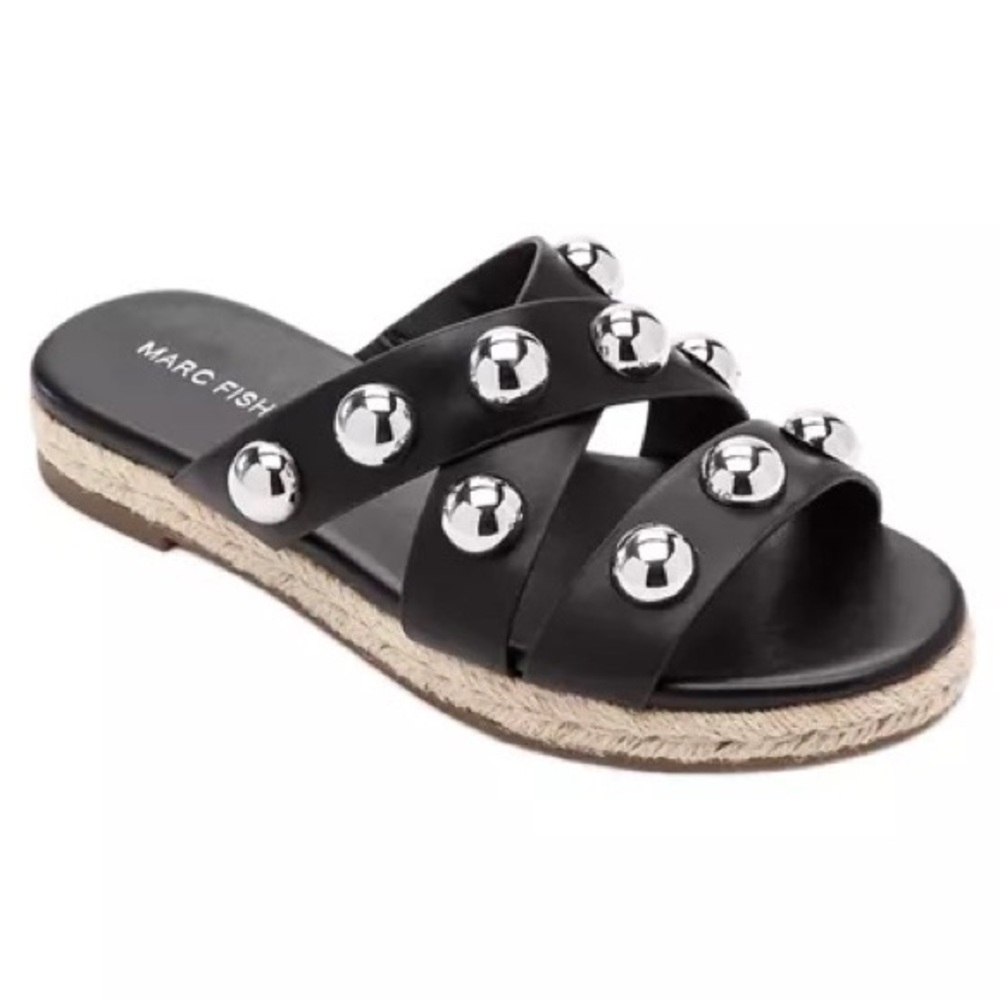 EUC Marc Fisher prisca ball stud slide sandals size 8.5